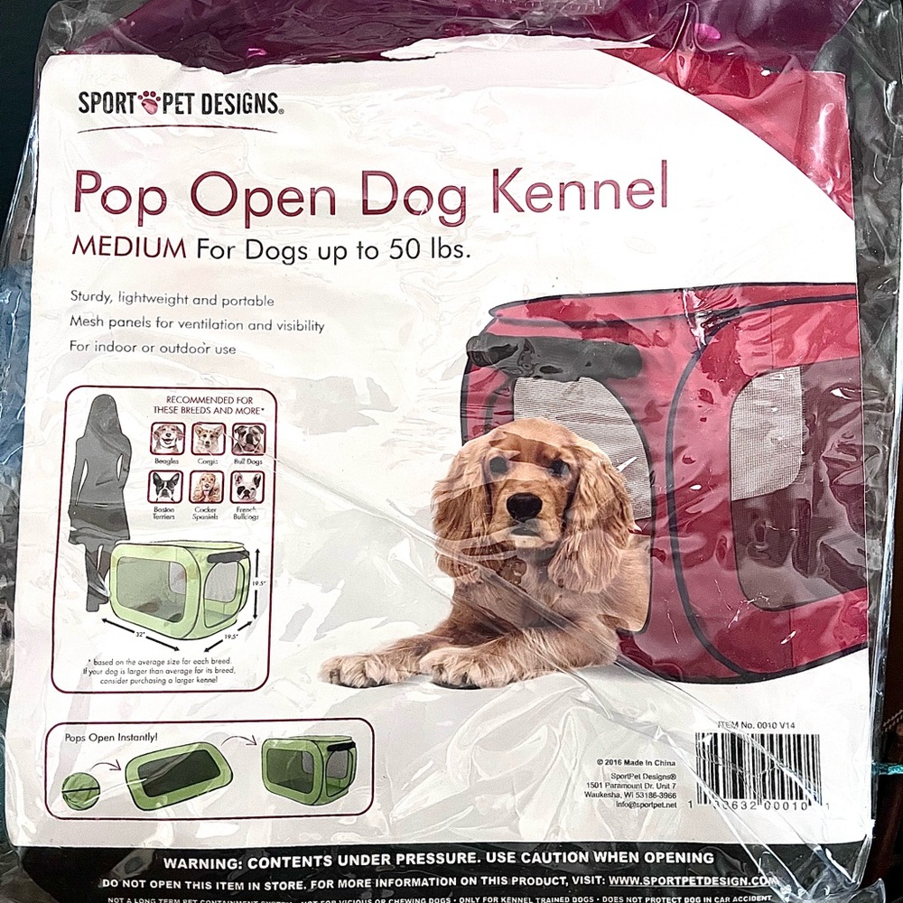 Pop Open Dog Kennel Medium for Dogs up to 50 lbs